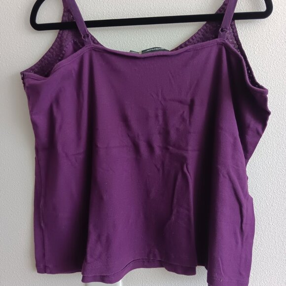 Purple Spaghetti Strap Top with Sequin Collar from Avenue - Picture 3 of 3